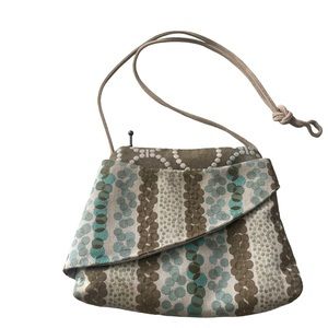 Maruca Crossbody Shoulder Bag Handmade Canvas Leather Made In USA Clean Tapestry